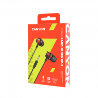 купить CANYON EP-3 Stereo earphones with microphone, Red, cable length 1.2m, 21.5*12mm, 0.011kg в Алматы фото 3