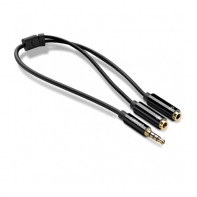 купить Аудиокабель UGREEN AV141 3.5mm male to 2 Female Audio Cable ABS Case. Black. 30620 в Алматы фото 1