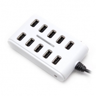 купить Расширитель USB, Deluxe, DUH10001WH, 10 Портов, USB 2.0 Hi-Speed, Виде сетевого фильтра, С кнопкой вкл./выкл., Блок питания на 220В, Белый в Алматы фото 1