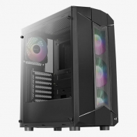 купить Компьютерный корпус, Aerocool, Sentinel-G-BK-v1, ATX/Micro ATX, USB 1*3.0/2*2.0, HD-Audio Mic, Кулер 4*12см ARGB, Высота процессорного кулера до 164 мм, Длина VGA до 325мм, 2*3.5*/3*2.5*, Толщина 0,5мм, 445x218x387мм, Без Б/П, Чёрный в Алматы фото 1