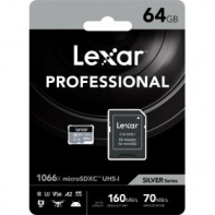 купить LEXAR Professional 1066x 64GB microSDHC/microSDXC UHS-I Card SILVER Series with adapter в Алматы фото 2
