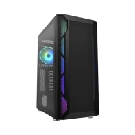 купить Case ATX midi tower APEX, 3701, 1*120mm ARGB + 3*120mm black + ARGB fan hub + remote contr. (без БП) в Алматы фото 1
