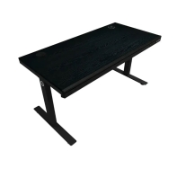 купить Dual-motor sit/stand adjustable-height gaming desk with wireless charger, RGB lighting, control panel, and USB ports, PB melamine surface tabletop, black. в Алматы фото 3