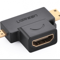 купить Переходник видео Ugreen 20144 с HDMI (F) на Mini/Micro HDMI (M) <BLACK; 20144> в Алматы фото 1