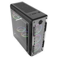 купить Корпус ПК без БП GameMax Optical (G510)  Black <ATX, 4x120mm RGB, USB3.0x1, USB2.0x2, 400х185х470mm> в Алматы фото 1