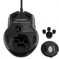 купить Мышь Crown CMXG-703 Gaming оптическая/6 кнопок/800/1000/1600/2400DPI/чёрная и эргономичная форма с подсветкой в Алматы фото 3