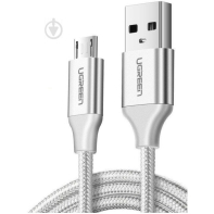 Купить Кабель UGREEN US290 USB 2.0 A to Micro USB Cable Nickel Plating Aluminum Braid 1m (White), 60151 Алматы
