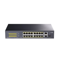 купить Коммутатор PoE+ 16-портовый CUDY FS1018PS1 <16 RJ-45 10/100M+2 Gigabit RJ- 45 +1SFP Port with 16 POE Ports Switch with Built-in power supply, support 16-port IEEE 802.3at PoE+ Injector, Steel case, 200W Internal> в Алматы фото 1
