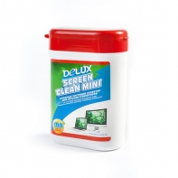 купить Чистящие салфетки, Delux, Screen Clean Mini 100, Для ухода за экранами и мониторами 100 шт, Малая туба, Удаление пыли и загрязнений, Дезинфицируют поверхность ЖК экранов, Не вызывают аллергии в Алматы фото 1