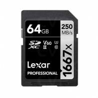 купить LEXAR 64GB Professional 1667x SDXC UHS-II cards, up to 250MB/s read 80MB/s write C10 V60 U3 EAN: 843367115174 в Алматы фото 1