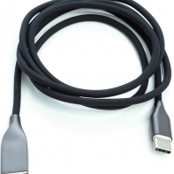 купить Кабель PowerPlant USB - Type-C, 1м, силикон, черный в Алматы фото 1