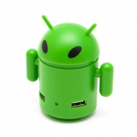 купить Расширитель USB, Deluxe, DUH4002GR, 4 Порта, USB 2.0 Hi-Speed, В виде робота Android, Зелёный в Алматы фото 1