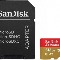 купить SanDisk Extreme microSDXC 512GB + SD Adapter + RescuePRO Deluxe 160MB/s A2 C10 V30 UHS-I U3 в Алматы фото 1