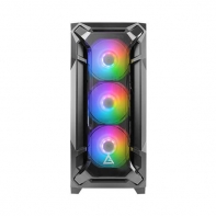 купить Компьютерный корпус DF600 FLUX,black, 3 ARGB FAN + 2 FAN , ATX midi tower (w/o PSU) в Алматы фото 2