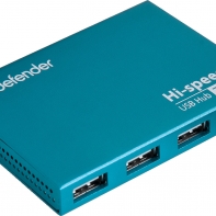 купить 7-портовый мини-разветвитель USB 2.0 Defender Septima Slim (БП в комплекте) в Алматы фото 1
