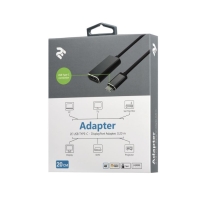 купить Адаптер 2Е USB-C - DisplayPort Aluminum 0.2m Silver в Алматы фото 2