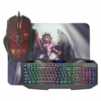 купить Игровой набор Defender Клавиатура + Мышь+Коврик Anger MKP-019, USB, Оптическая мышь, Черный, MKP-019 в Алматы фото 1