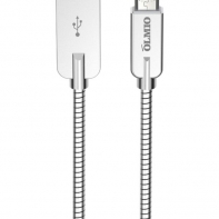 купить Кабель OLMIO STEELY, USB 2.0 - lightning, 1.2м, 2.1A, серый в Алматы фото 1