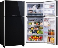 купить Холодильник Sharp SJXG60PGBK с верхним расположением морозильной камеры, black/glass (600(422+178),A++,Full No Frost/Hybrid Cooling/Extra-Cool, J-TECH Inverter, 865 x1870 x740) в Алматы фото 3