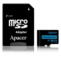 купить Карта памяти, Apacer, AP256GMCSX10U7-R, MicroSDXC 256GB, с адаптером SD в Алматы фото 1