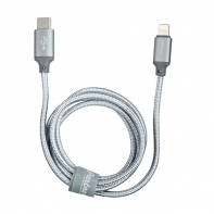 купить Кабель Partner USB2.0, USB type-C - lightning, 1м, серый в Алматы фото 1