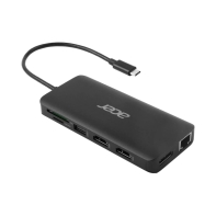 Купить Док-станция  Acer 12in1 Type C dongle: 2 x USB3.2, 2 x USB2.0, 1x SD/TF, 2 x HDMI, 1 x PD, 1 x DP, 1 x RJ45, 1 x 3.5 Audio, black  Алматы