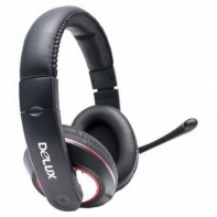купить Наушники, Delux, DLH-868, Микрофон, Чёрно-Красный в Алматы фото 1