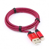 Купить Кабель USB 2.0 Cablexpert CC-ApUSB2pe1m, AM/Lightning 8P, 1м, нейлоновая оплетка, алюминиевые разъем Алматы