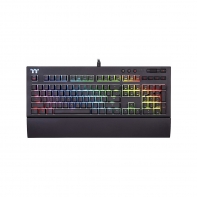 купить Клавиатура, Thermaltake, TT PREMIUM X1 RGB (Silver Switch), KB-TPX-SSBRRU-01, Игровая, Механические клавиши, Подсветка RGB, USB, Размер: 170,52*464,98*40,39 мм., Анг/Рус, Чёрный в Алматы фото 1