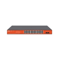 Купить Коммутатор настраиваемый Wi-Tek PoE 370Вт, порты 24 PoE GE + 2 SFP, Easy Smart WI-PCES326GF Алматы