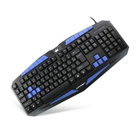 купить Клавиатура мультимедийная, Игровая, USB, Crown СМKY-5006 раскладка: Lat/Rus/Kaz, 104 кнопки + 10 мультимедийных, цвет: чёрный/синий Кабель 1.8 м в Алматы фото 2