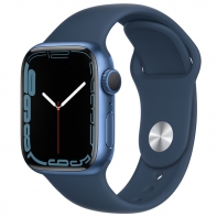 купить Apple Watch Series 7 GPS, 45mm Blue Aluminium Case with Abyss Blue Sport Band - Regular, A2474 в Алматы фото 1