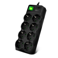 купить SVEN Сетевой фильтр Surge Protector SF-08E-16 3,0 m (8 sockets) black в Алматы фото 1