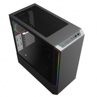 купить Корпус ПК без БП GameMax Panda T802  BK <1x120mm RAINBOW-N,ARGB Controller  , Midi-Tower, window, tempered glass, RGB> в Алматы фото 3