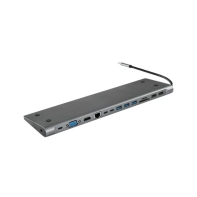 Купить Конвертер Cablexpert USB Type-C 9-in-1 multi-port adapter (USB hub 3.0,HDMI,VGA,PD   card reader   LAN   3.5 mm audio), space grey (A-CM-COMBO9-01) Алматы