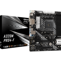 купить Материнская плата ASRock A320M PRO4-F AM4 4xDDR4 4xSATA3 2xM.2 D-Sub DVI HDMI mATX в Алматы фото 1