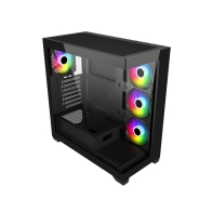 купить Компьютерный корпус FSP M340, Без БП, 2xUSB3.0, Type-C, 4xFAN120 ARGB, 2xGlass, Black, ATX в Алматы фото 2