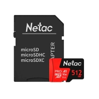 Купить Карта памяти MicroSD, Netac P500 Extreme Pro 512GB 100MB/s Class 10, V30/A1/U3, retail pack Алматы