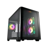 Купить Компьютерный корпус FSP S380, Без БП, 2xUSB3.0, Type-C, 3xFAN120 ARGB, Curved Glas, Black, M-ATX Алматы