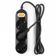 купить Удлинитель Power Cube PC-Y-6-3S-1,5,16А/3,5кВт 1,5 м, 3 розетки с зазамлением и выключателем, чёрный в Алматы фото 1