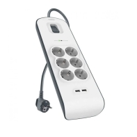 купить Сетевой фильтр Belkin c защитой от перенапряжения, 6 роз., 2xUSB 2.4A, 650 Дж, UL 500 В, кабель 2м в Алматы фото 1