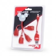 купить Расширитель USB, Deluxe, DUH4003RD, 4 Порта, USB 2.0 Hi-Speed, На гибких проводах, Виде Микки Мауса, Красно-Белый в Алматы фото 2