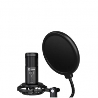 купить LORGAR Gaming Microphones, Black, USB condenser microphone with tripod stand, pop filter, including 1 microphone, 1 Height metal tripod, 1 plastic shock mount, 1 windscreen cap, 1,2m metel type-C USB cable, 1 pop filter, 154.6x56.1mm в Алматы фото 2