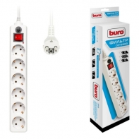 купить Сетевой фильтр Buro 600SH-5-W 5м 10A/2.2кВт (6 розеток) белый (коробка) в Алматы фото 1