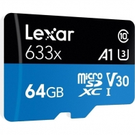 купить LEXAR 64GB High-Performance 633x microSDXC UHS-I, up to 100MB/s read 45MB/s write C10 A1 V30 U3, Global EAN: 843367119684 в Алматы фото 1