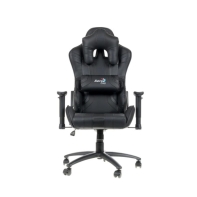 Купить Кресло геймерское Aerocool AC120 AIR-B, регулировка высоты, подлокотник, 150 кг, Black в Алматы