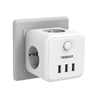 купить Сетевой фильтр Tessan TS-301-DE белый в Алматы фото 1