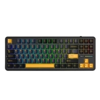 Купить Клавиатура AULA F87, mechanical, Gray Wood switch, 87 keys EN/RU, 2.4/BT/cable, Black-d.blue-orange Алматы