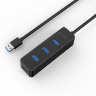 Купить USB Хаб ORICO W5PH4-U3-V1-BK-BP <USB3.0x4, 0.3M - кабель USB3.0, 105*33*24mm,  BLACK> Алматы