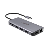 купить Док-станция Acer 12in1 Type C dongle: 2 x USB3.2, 2 x USB2.0, 1x SD/TF, 2 x HDMI, 1 x PD, 1 x DP, 1 x RJ45, 1 x 3.5 Audio, silver  в Алматы фото 2